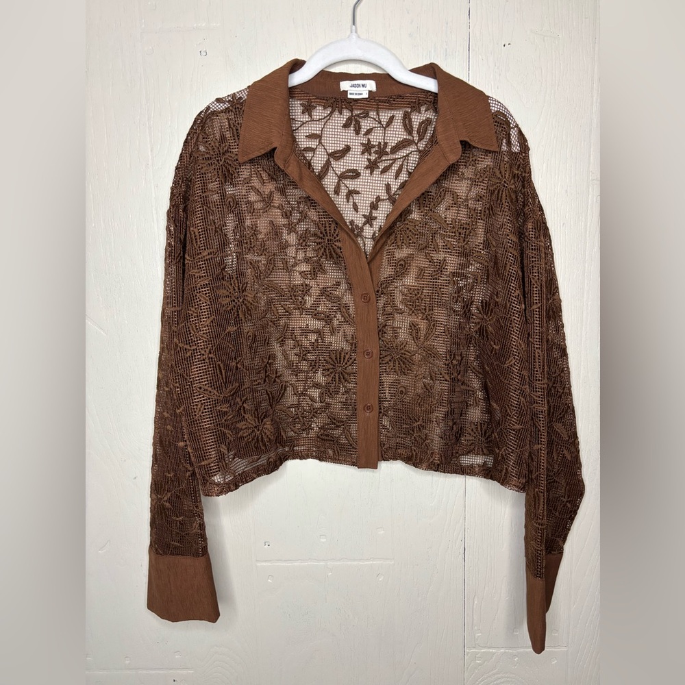 Jason Wu Cropped Collared Blouse